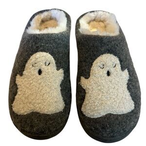 Kooba Halloween Ghost Gray & Cream Slippers Size 5-6